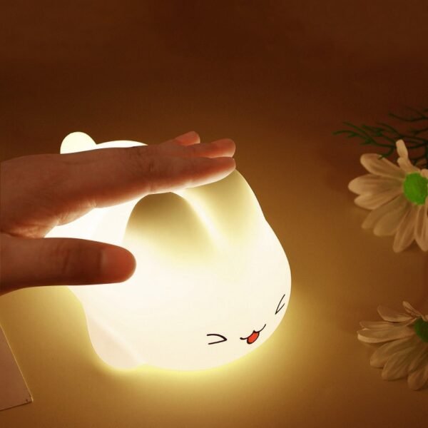 Happy Bunny Light Touch Wall-Lighting Charging Night Light for Children's Bedroom, Baby Feeding Creative Atmosphere - Image 3